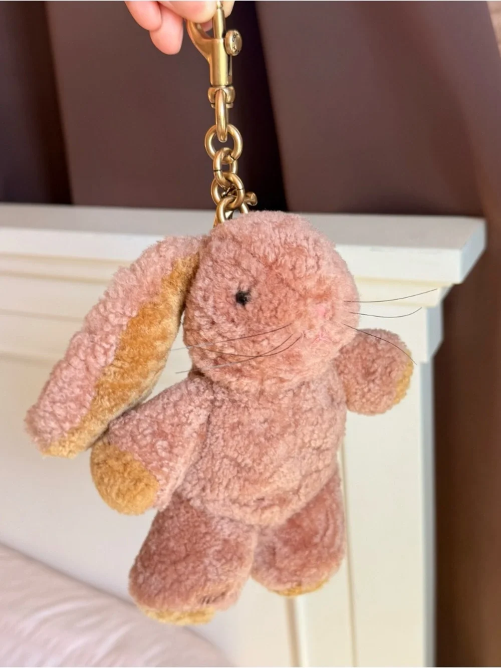 Coach Floppy Bunny Plushie Bag Charm made from genuine shearling - Picture 1 of 5